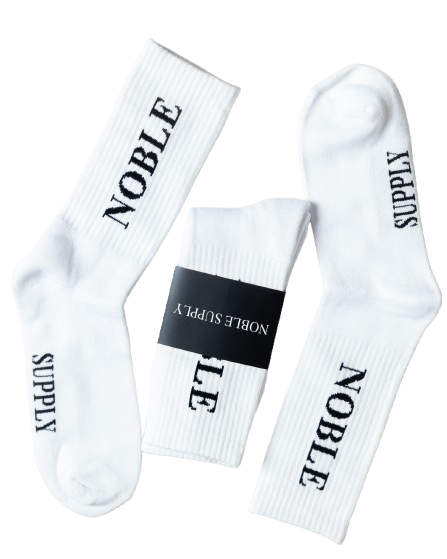 Noble White Crew Socks